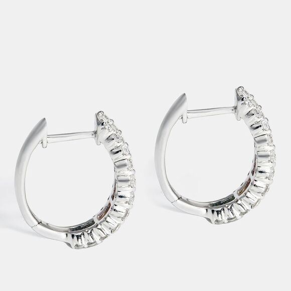 Elegant Multi Colored Stones Diamond 18k White Gold Earring - Picture 2 of 2